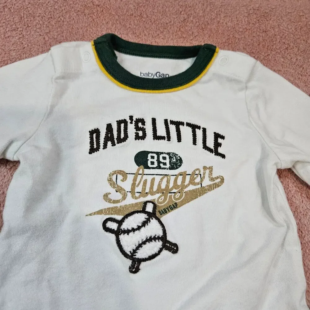 BabyGap Infant Boy Baseball Outfit and 3 onesies 0-3 Months Bundle
